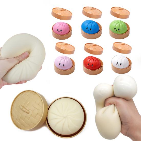 Игрушка-паровая булочка для снятия стресса с имитацией пароварки, мягкая сенсорная игрушка-булочка из ТПЭ, китайская булочка-фиджет