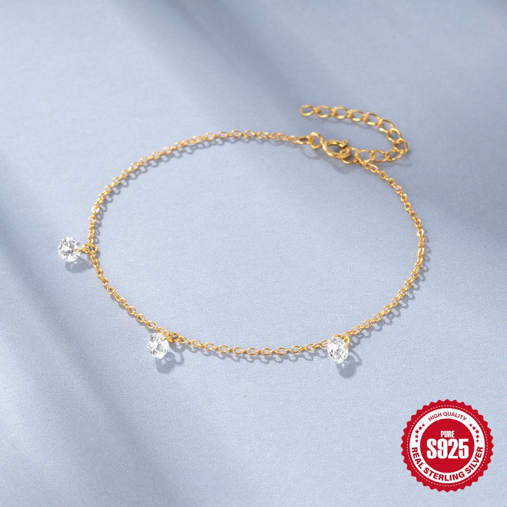 Daily Wear S925 Sterling Silver Simple Classic Luxury Infinity Diamond Versatile Fashion Bracelet
