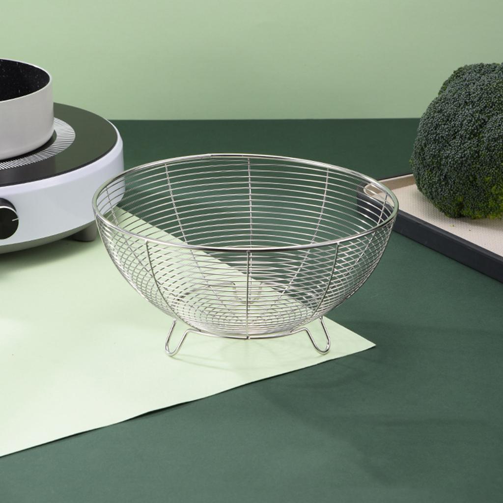 Многофункциональные корзины из нержавеющей стали для фруктов и овощей Элегантная металлическая чаша для хранения для организации кухни