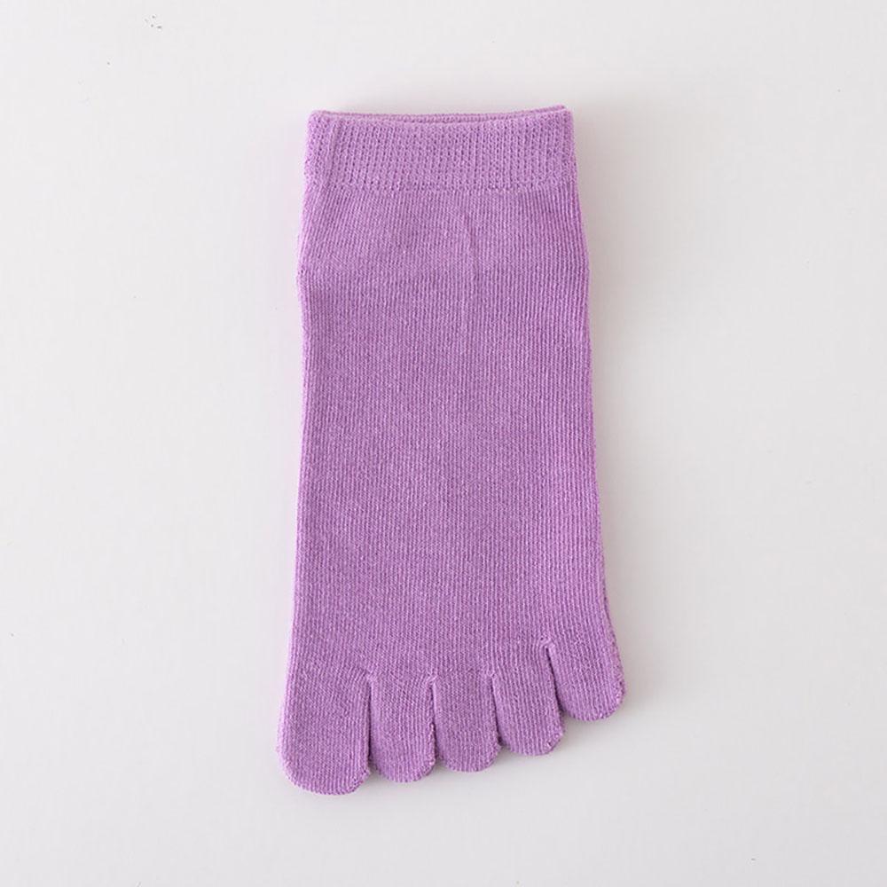 Весна Лето Женские Короткие Носки с Пятью Пальцами Конфетного Цвета Носки до Щиколотки Впитывающие Пот Дышащие Хлопковые Носки с Раздельными Пальцами 5 Пальцев