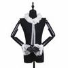 Elizabethan Chiffon Ruffle Collar Cuff Sleeves for Medieval Costume Detachable for Historical Reenactments and Event