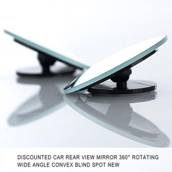 2Pcs Car Blind Spot Mirror Adjustable Round Glass Convex Rearview Side Mirrors