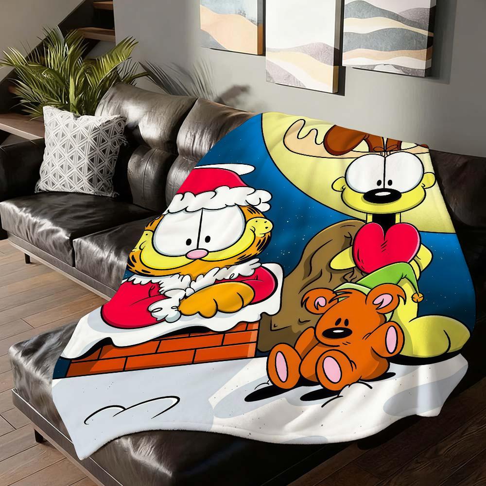 Cartoon cute G GarfieldS Blanket For Sofa Office Bed Plane Travel Sleep Read Relax Camping Soft And Warm