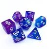 7pcs/Set Two-color Glitter Transparent Polyhedral Dice for Dnd COC Cthulhu Rpg Running Group Board Game Dice Number Dice Set