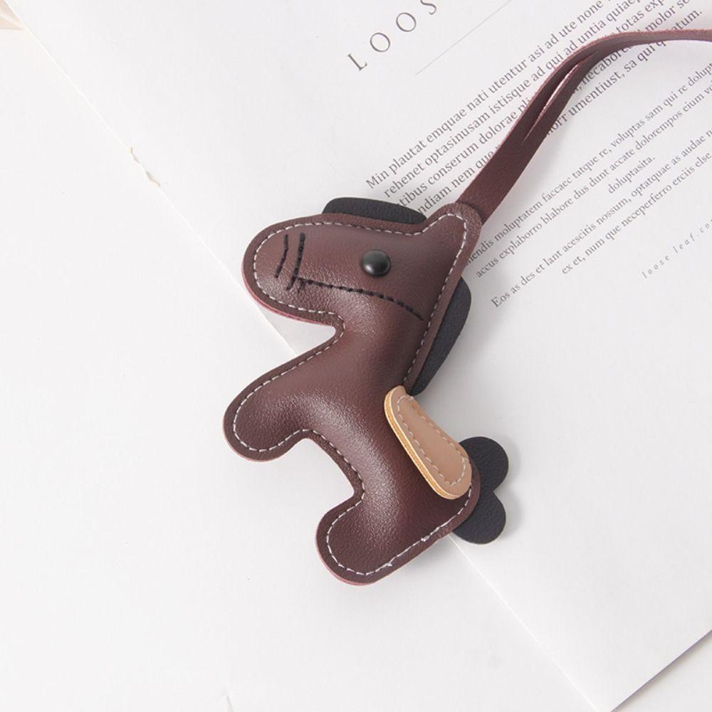 PU Leather Horse Bag Pendant Vintage Style Cartoon Horse Pendant Personal Accessory