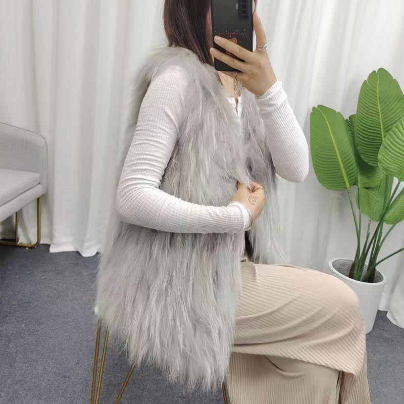 Осенне-зимний меховой жилет средней длины 2 новых imitation raccoon wool girl imitation fox fur imitation fur coat woman