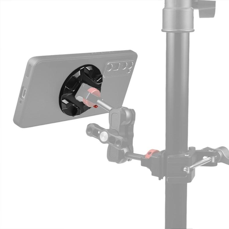 Aluminum Magnetic Phone Holder Base 1/4 Interfaces Phone Mount Base Upgrades for Vloggings And Live Streaming On Tripods