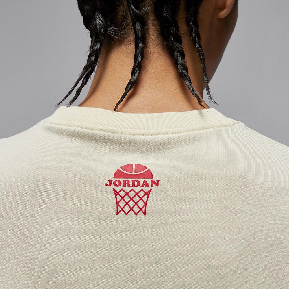 Jordan Мягкая и удобная мужская футболка с коротким рукавом и логотипом Топы Кокосовое молоко HQ1575-113