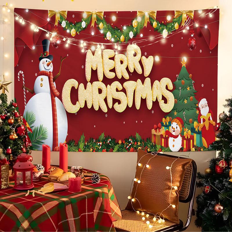European Christmas Festival Hanging Cloth - Fresh Party Background Decor