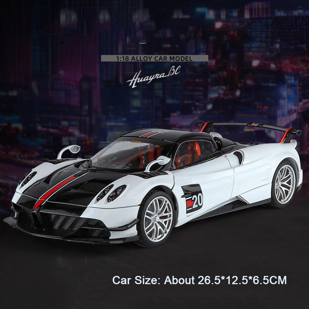 1:18 918 Huayra Sports Car Model Toy Alloy Body Shock Absorption Doors Opened Limited Supercar Models Sound Light Gift for Kids