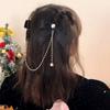 1 шт. Детские Элегантные Винтажные Заколки для Волос с Жемчужной Кисточкой и Цепочкой, Милая Повязка на Голову, Зажимы для Волос, Модные Аксессуары для Волос