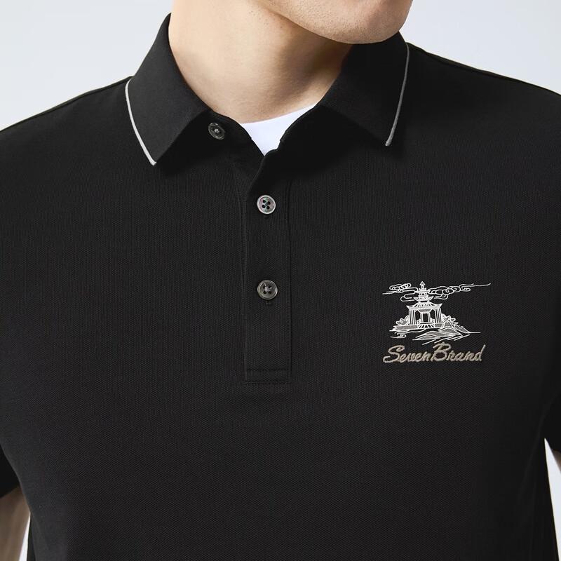 Qipai Men's Temperature Regulating Short Sleeve Polo Shirt