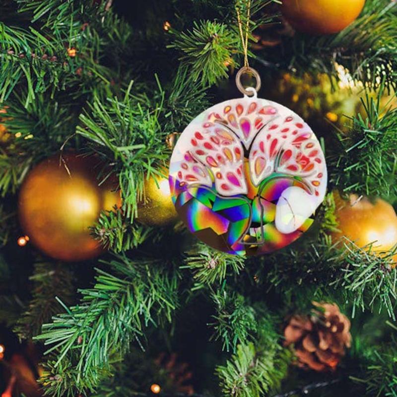 Life Tree Pattern Silicone Mold Holographic Resin Mold DIY Keychain Jewelry Ornament Pendant Tool Crafts Making Supplies