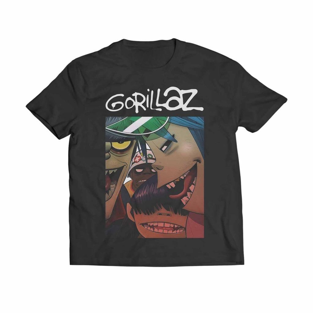 Фото группы Gorillaz графика Хлопковая унисекс футболка Летняя дышащая Мужская мода Y2k Футболка с коротким рукавом подарок фанату