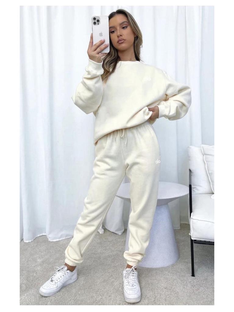 Женский теплый костюм с принтом в европейском и американском стиле: Худи и длинные брюки, повседневный комплект для осени/зимы