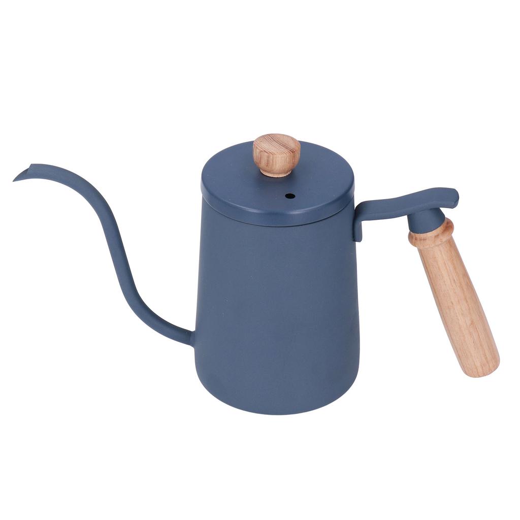 Чайник для заваривания кофе 600 мл с изогнутой шеей и вентиляционным отверстием из деревянной ручки из пищевой нержавеющей стали