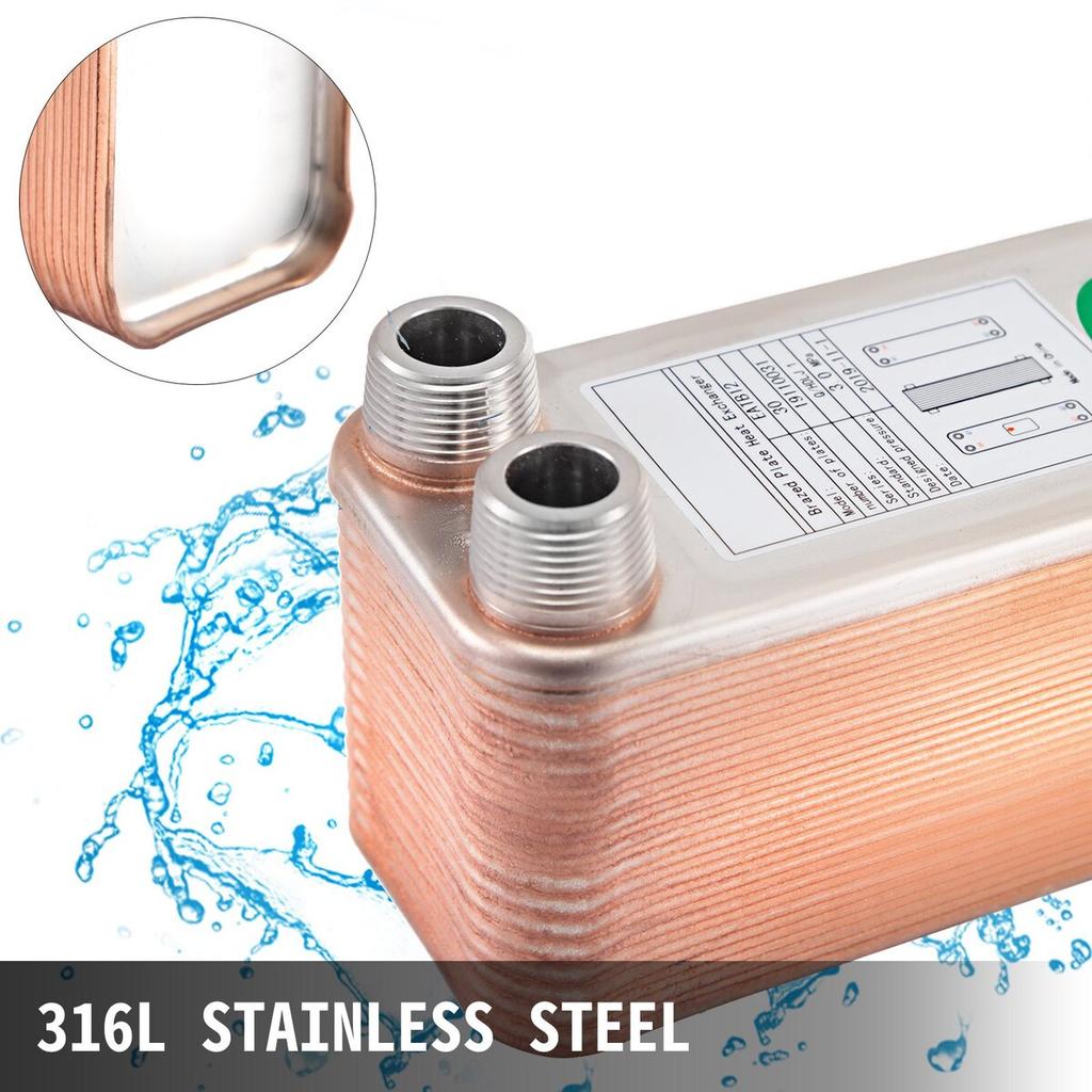 Heat Exchanger Brazed Plate Heat Exchanger 30 Plate Heat Exchanger for Heating