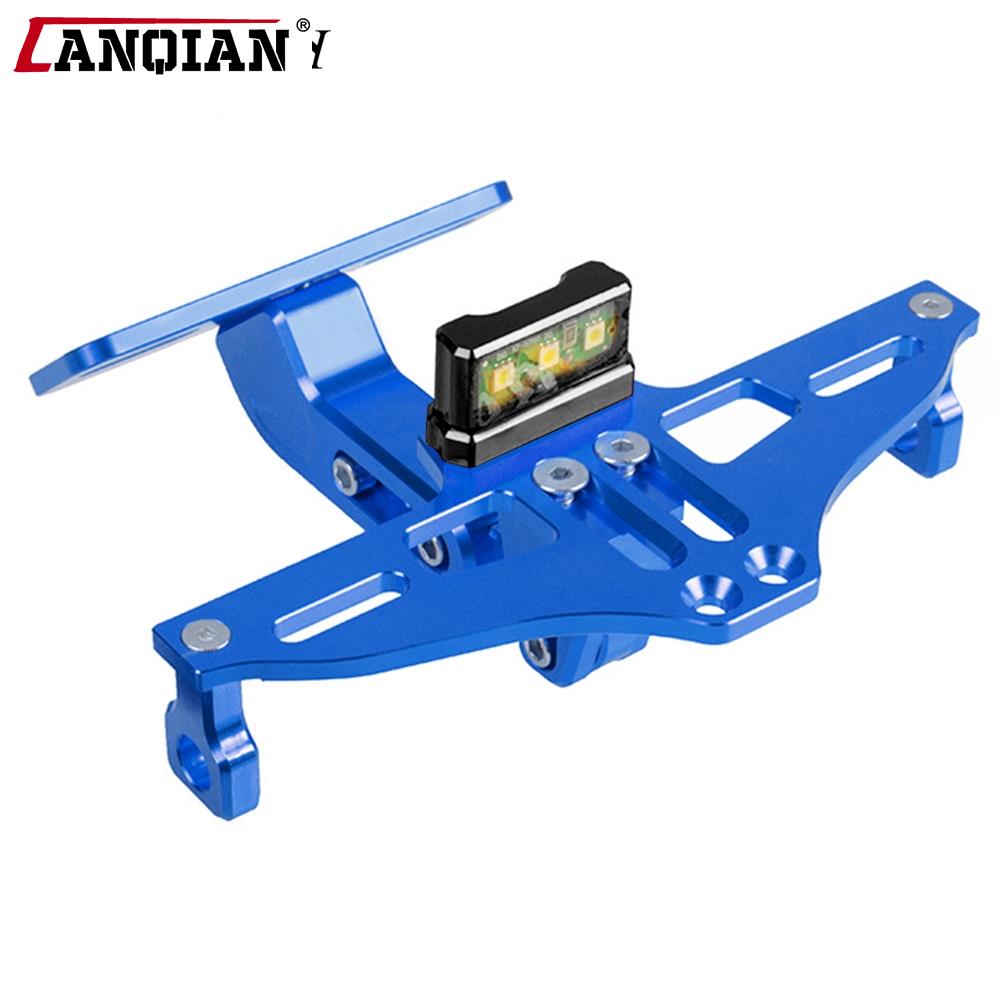 Universal Motorcycle License Plate Bracket With Light For Plate FOR KAWASAKI Z650 Z1000SX Z900 Z900RS NINJA 650 VERSYS 650