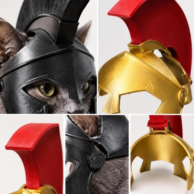 Шлем-Украшение Головы Кошки в Рыцарском Стиле, 3D Печатный Костюмный Шлем с Шлифованными Поверхностями, Готовыми к Покраске, для Фотографий и Косплея