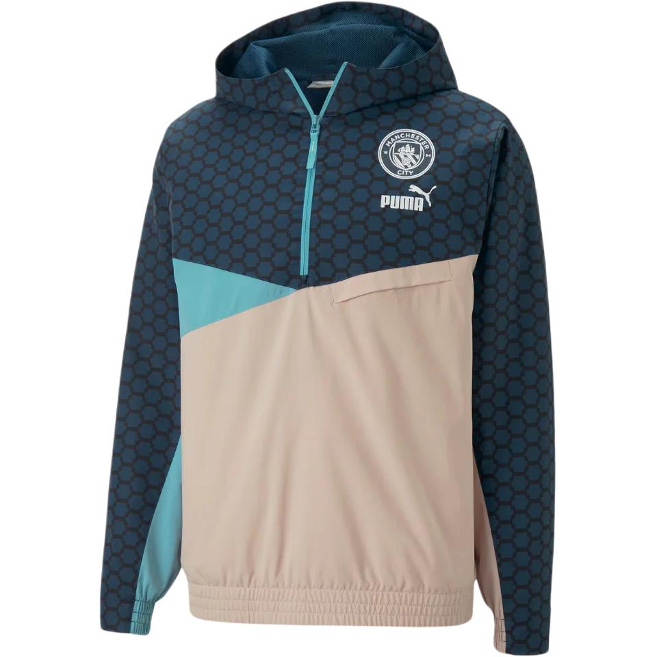 Puma Манчестер Сити 2022/2023 Худи-пуловер с капюшоном на молнии до половины, с длинными рукавами, мужской свитшот 773101-04