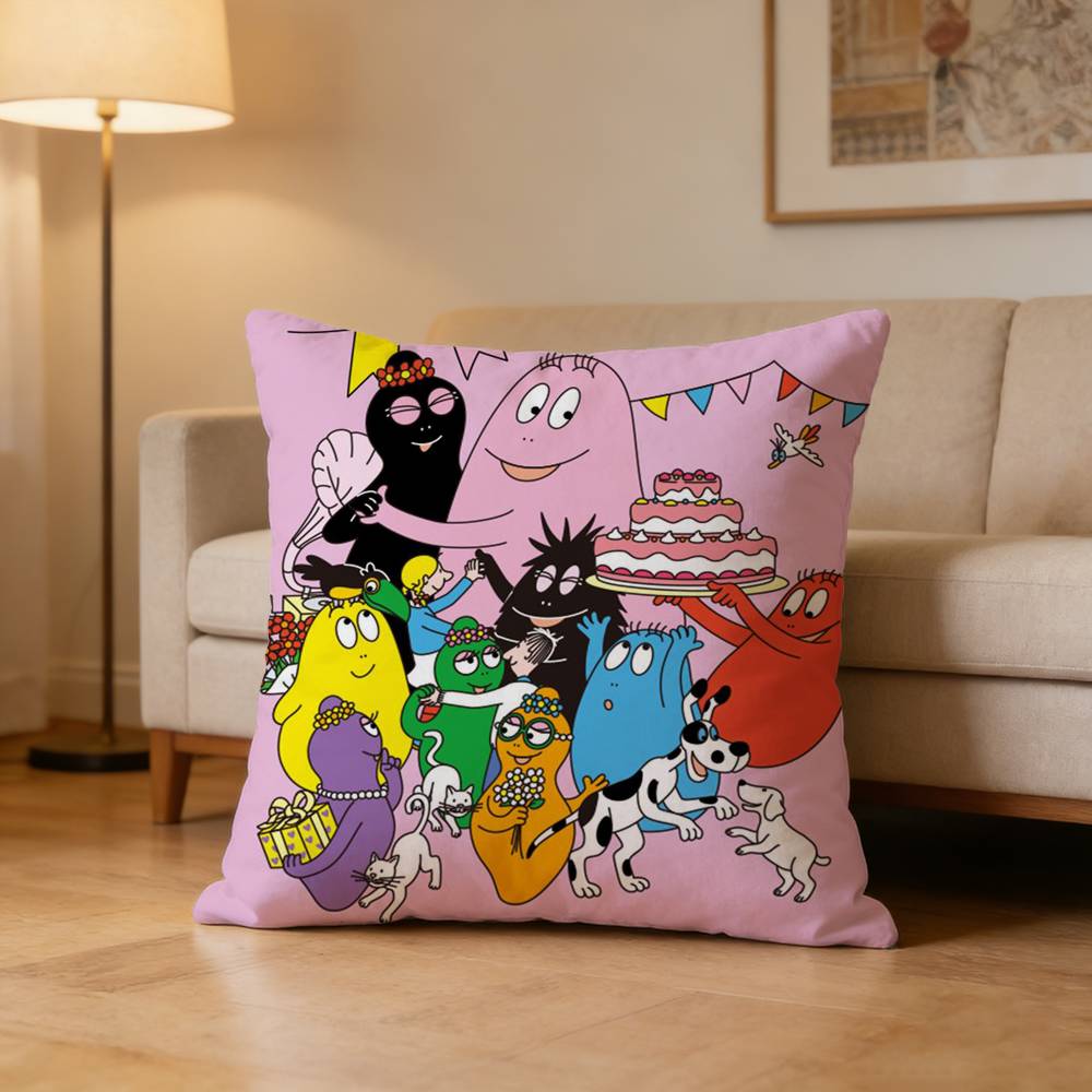 Cute Cartoon B-Barbapapa Pillow Case Pattern Printed Pillowcase For Living Room Sofa Cushion Cover