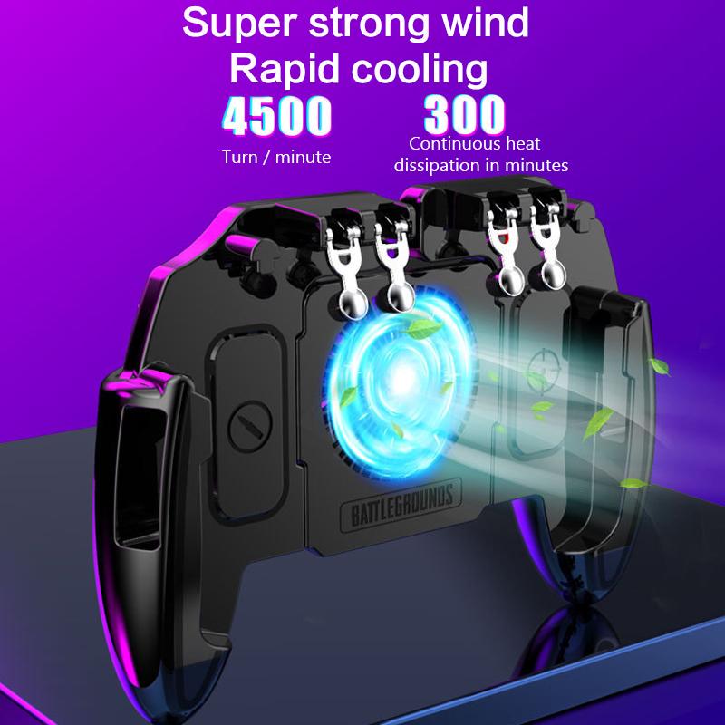 PUBG Handheld Game Controller Shooter Trigger Gamepad with Cooling Fan for Android iOS Smartphone