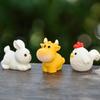 Mini Chinese Zodiac Animal Statue Colorful Resin Dragon Rabbit Miniature Figurine Cute Zodiac Ornament Home Decor