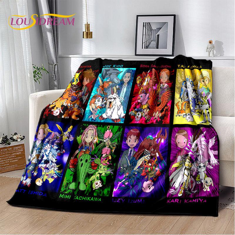 Мягкое плюшевое одеяло с изображением мультфильма «Дигимоны», фланелевое одеяло, покрывало для гостиной, спальни, кровати, дивана, чехла для пикника