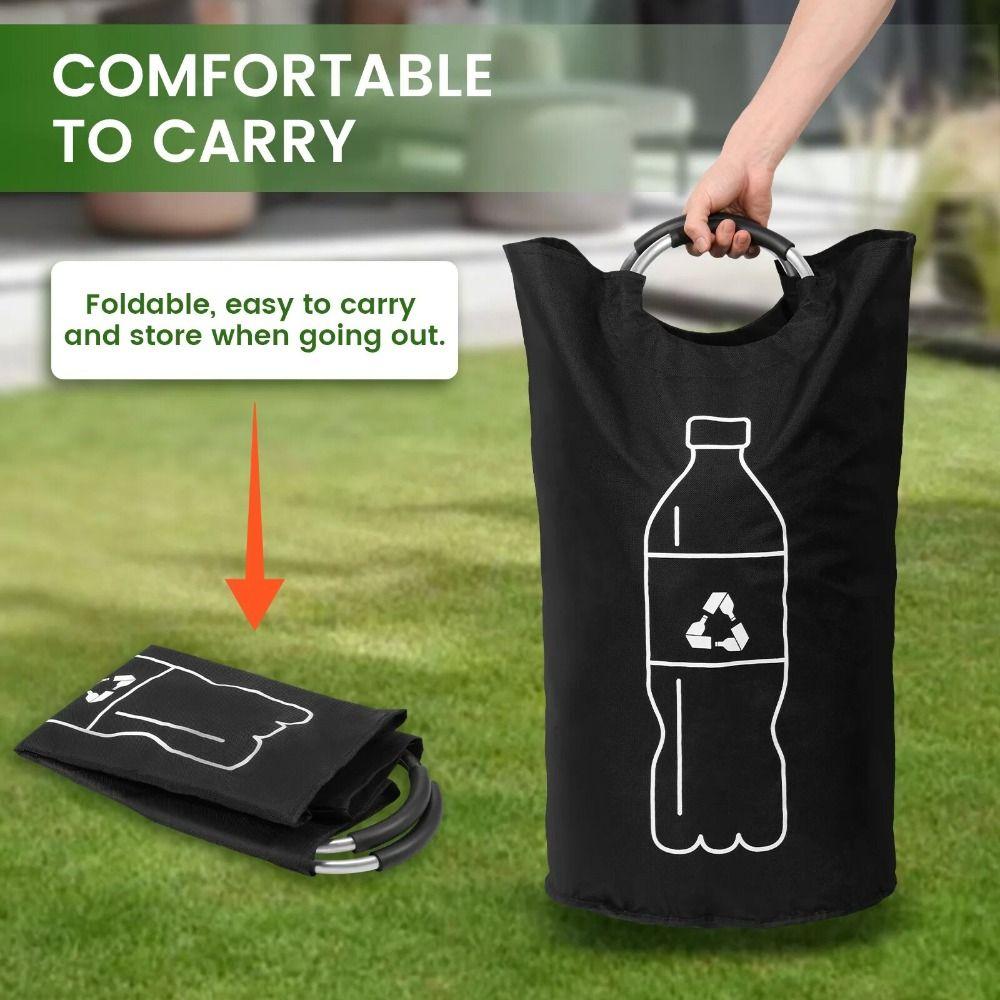 82L Empty Bottle Storage Basket Folding Garbage Bin Durable Recycling Bin  for Kitchen Office