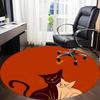 1 шт. Круглый ковер с рисунком «Кошачья любовь» для офиса, коврик, подходящий для офиса, под офисные стулья, спальни, гостиной, домашнего декора, декора комнаты