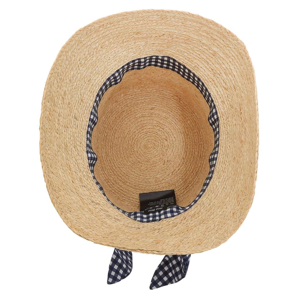 Excellent MIUMIU hat natural Raffia Women M 5HC307 Used