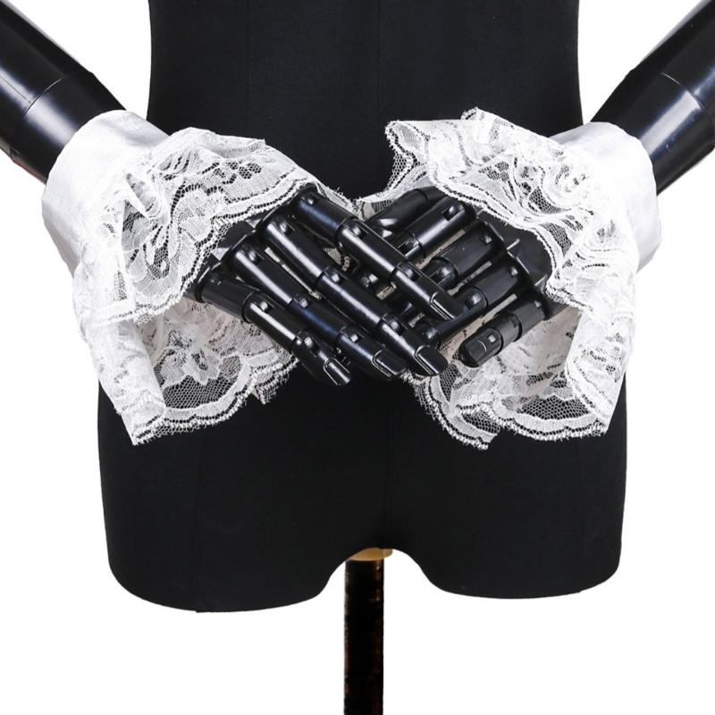 Elizabethan Chiffon Ruffle Collar Cuff Sleeves for Medieval Costume Detachable for Historical Reenactments and Event