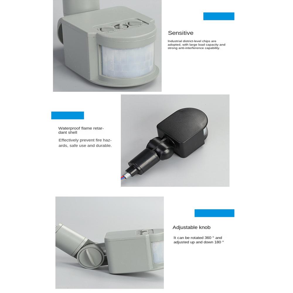 12 В датчик движения 220 В/110 В PIR детектор движения автоматический инфракрасный настенный таймер уличный 24 В светодиодный датчик движения выключатель света