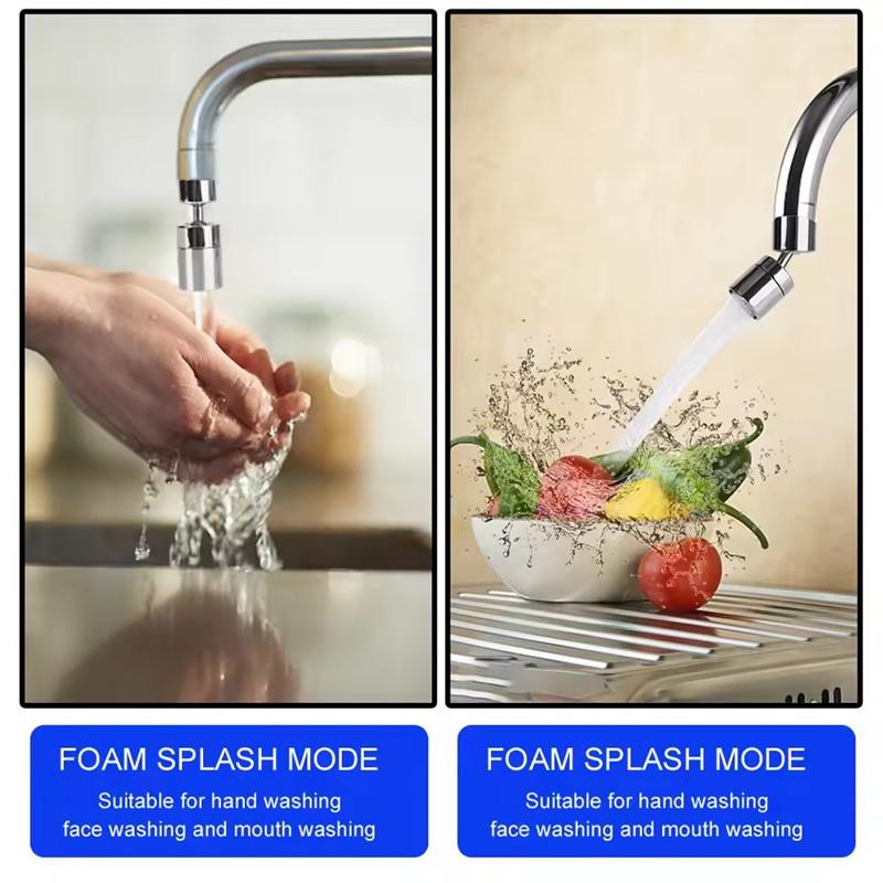 Новый 2-режимный кухонный смеситель с распылительной головкой, фильтр, регулируемый на 360 ° поворотный кран с обратной стороны, барботер, аэратор для смесителя для кухонной раковины