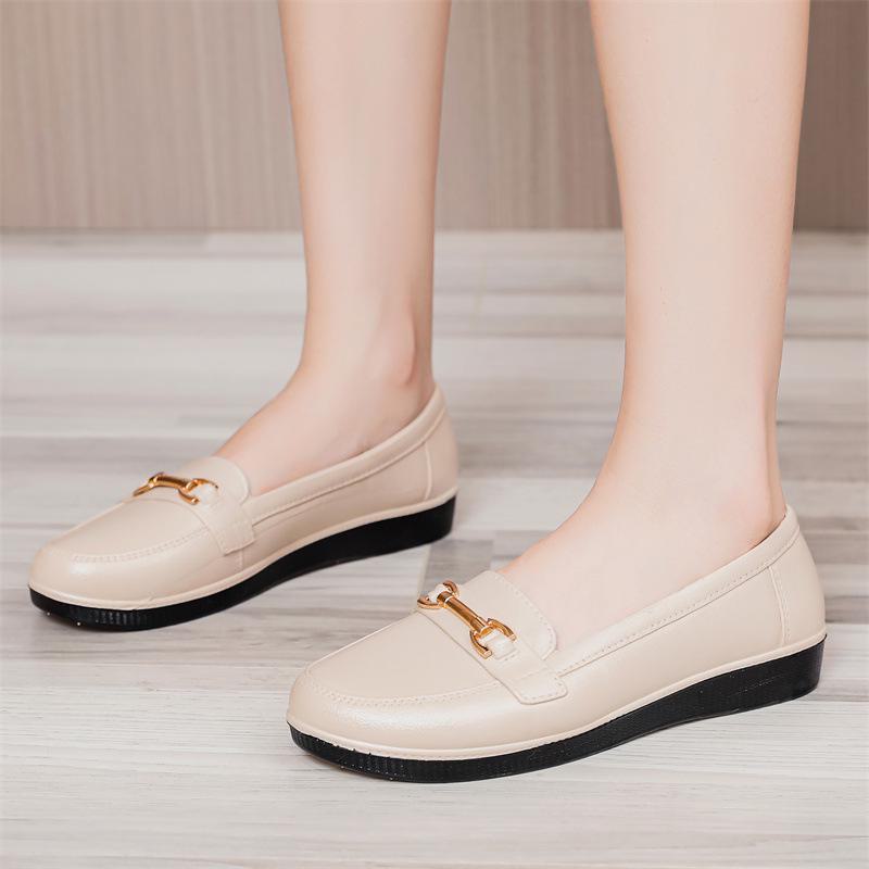 Женские черные водонепроницаемые мокасины в британском стиле с острым носком, официальная рабочая обувь на лето 2021 года.