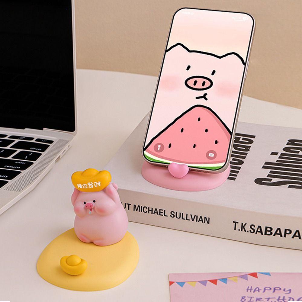 Мультяшная подставка для телефона в форме свиньи, милый держатель для мобильного телефона, милая подставка для телефона в виде свиньи, домашние украшения