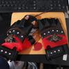 Punk PU Leather Anti-slip Rivet Skulls Gloves Cycling Gloves Half Finger Gloves Motorcycle Gloves