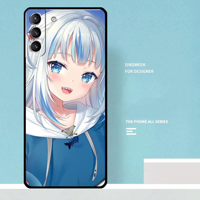 Anime Hololive Gawr Gura Case For Samsung Galaxy S24 Ultra S20 S21 S22 S23 S25 Ultra S9 S10 Plus S25 FE Phone Cover