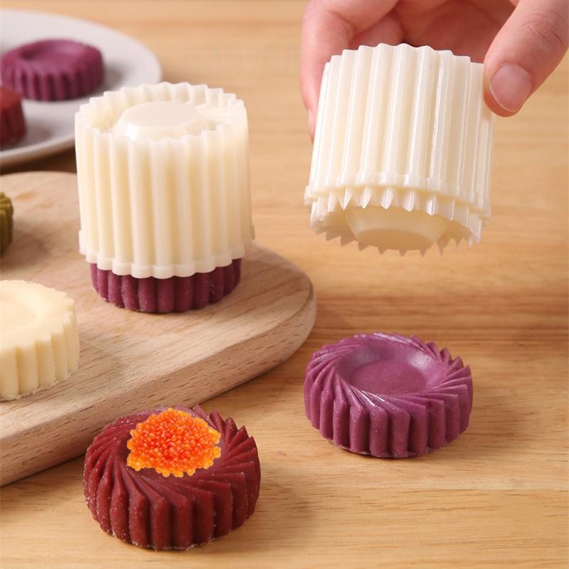 Detachable 2-in-1 Pastry Mold Stamp Mooncake Mold Pastry Cake Decorating Tool Hand Pressure Home DIY Party Baking Cookie Molds 1