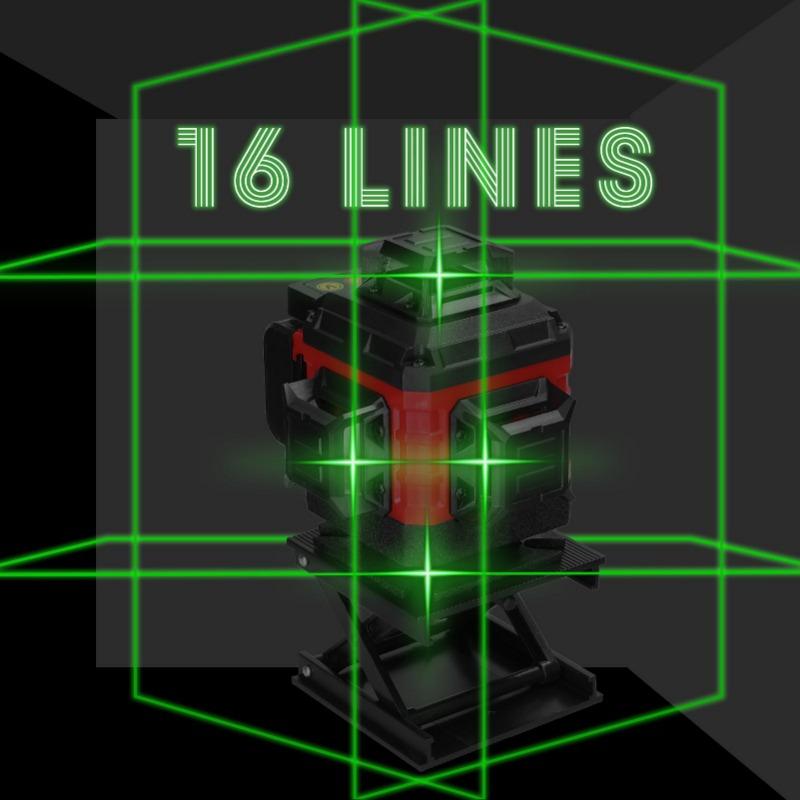 Уровень 16 Высокоточный Мощный Свет Тонкая Линия Зеленый Свет Настенная Паста Линия Паста Внутреннего и наружного Лазерного Инфракрасного Цвета