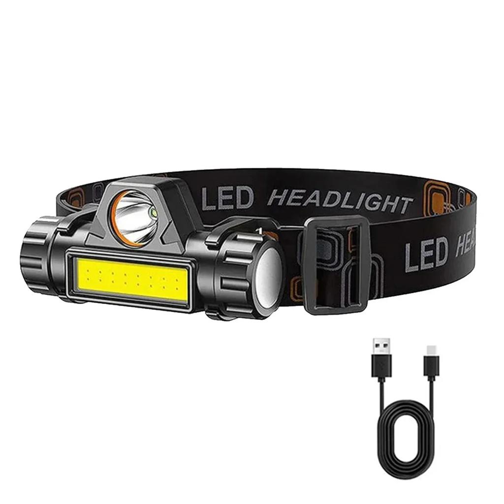 Rechargeable COB LED Headlamp With Magnet Powerful Headlight Super Bright Outdoor Waterproof Torch For Camping Hiking Fishing