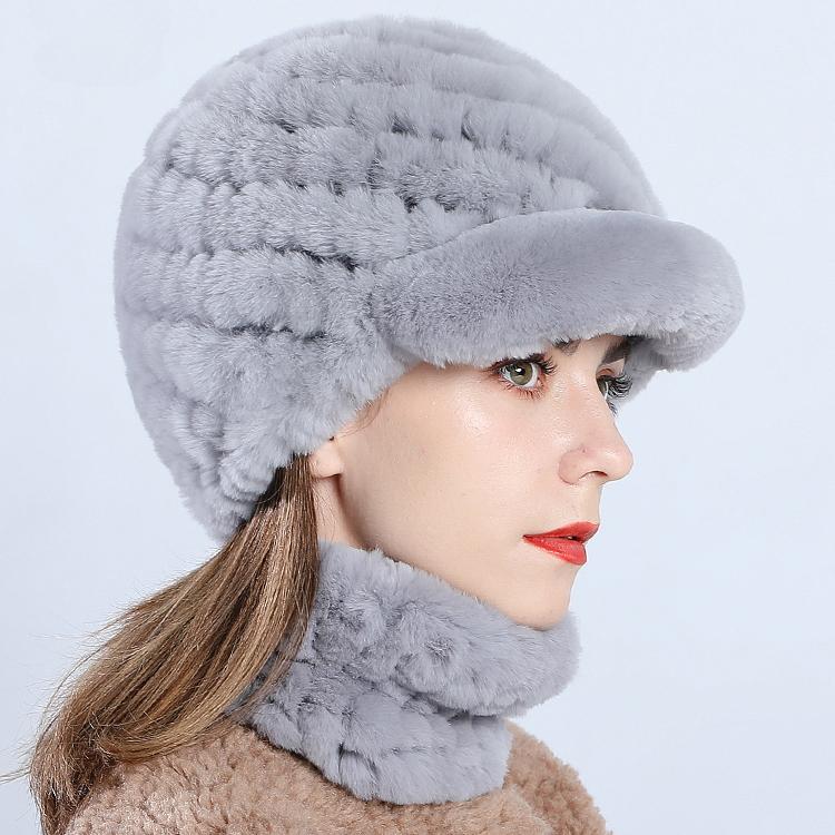 Шапка для девочек, зимняя шапка, зимняя утепленная теплая модная шапка с защитой ушей, меховая шапка из кролика рекс