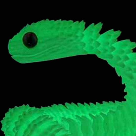 3D Змея Орнамент Модель животного Реалистичный вид Светящийся эффект Креативный Забавный 3D-печатный