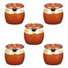 Set of 5 White and Red Mini Urns X Japanese Commercial [7.2 7cm, 110cc, 207g] [Tabletop Utensils] [Japanese Restaurant, Inn, Tableware, Use]
