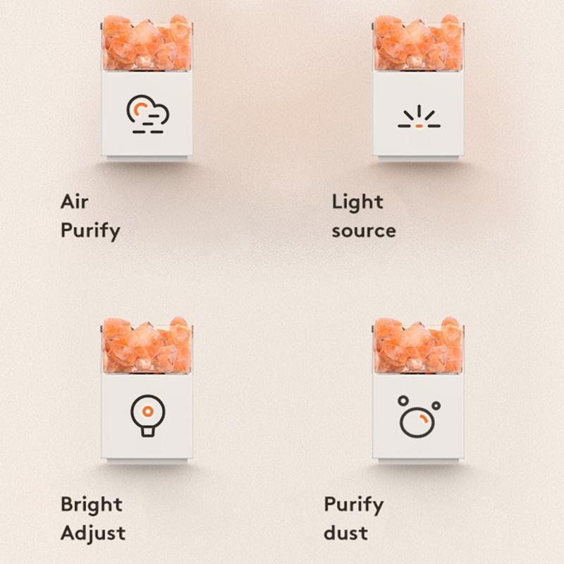 Соляная лампа из натурального кристалла с дистанционным управлением, ночник-проектор X3UC