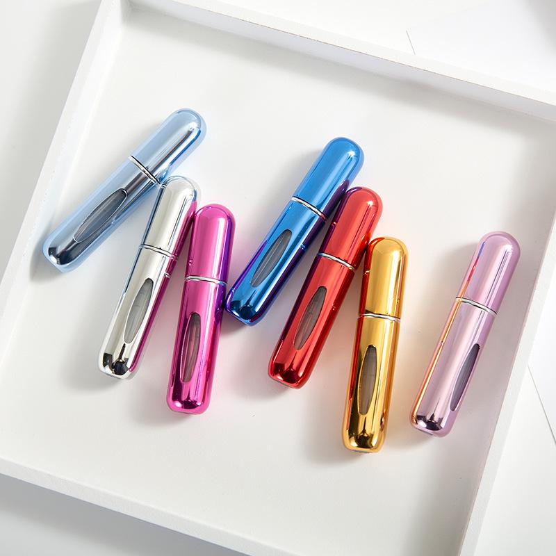 Compact 5ml Self-Pump Spray Perfume Bottle with Aluminum Press Design