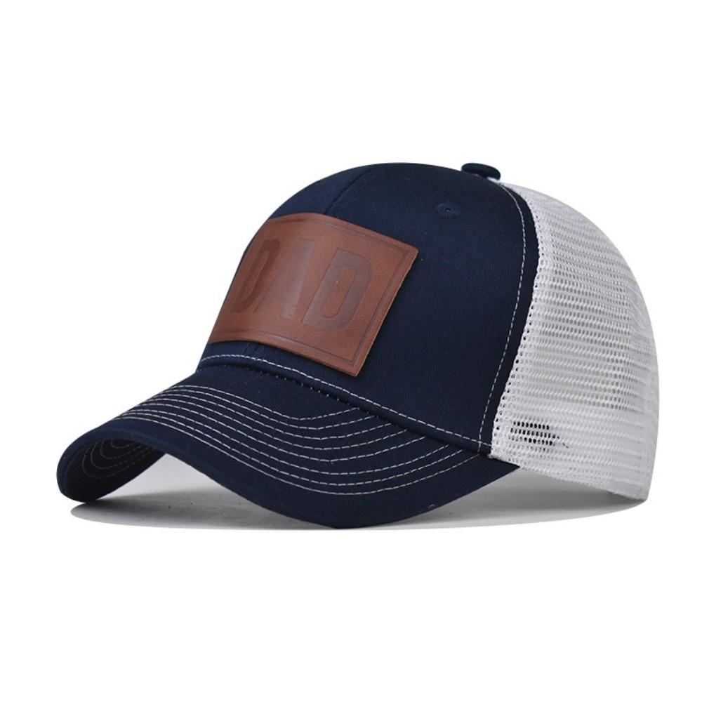 DAD Leather Label Baseball Cap Breathable Dad Hat Casual Mesh Trucker Hat For Men