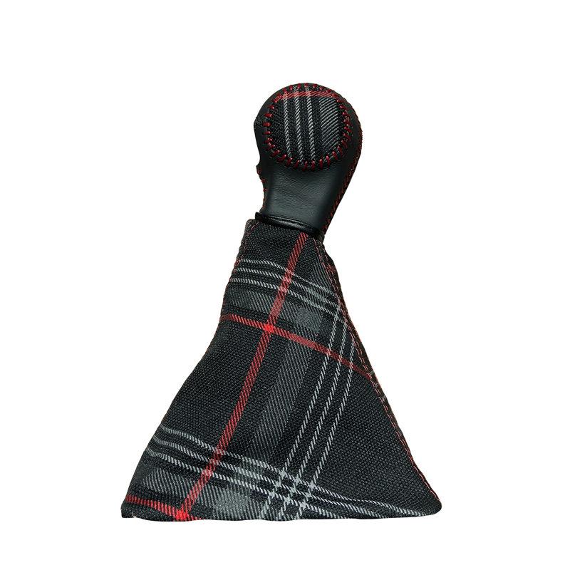 Gear Shift Cover Tartan Fabric For Volkswagen VW Golf 7 7.5 GTI Rline TCR Custom Car Center Control Dust Replacement Cover Trim