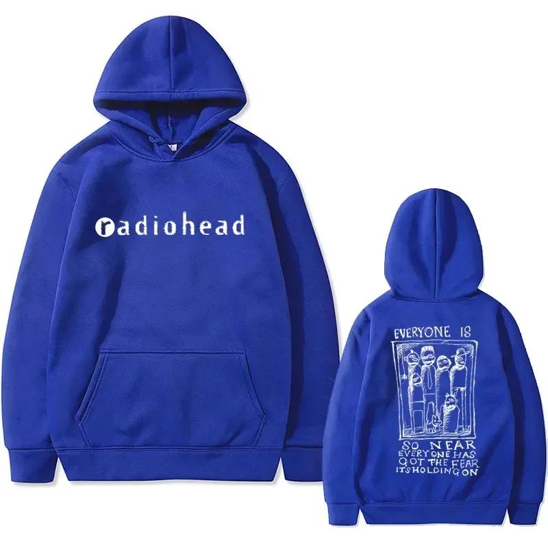 British Rock Band Radiohead's Printed Hoodie Men's Fashion Casual Retro Hoodie Gothic Streetwear