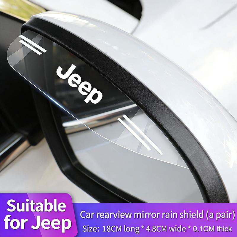 Transparent Car Side Mirror Rain Eyebrow for Jeep Wrangler Renegade Gladiator Anti-Glare Waterproof Rearview Mirror Rain Shield ALP1